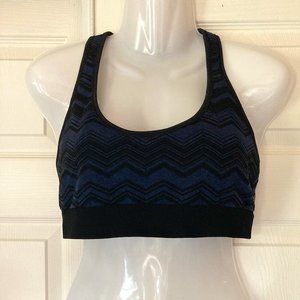 Lululemon Sports Bra Women's Racerback Reversible Geometric Print Black Navy